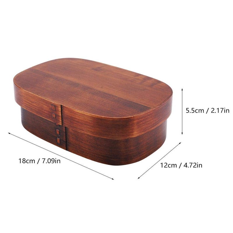 Fdit Vintage Wooden Lunch Containers Box Wood Boxes (18 * 12 * 5.5cm) - Image 3
